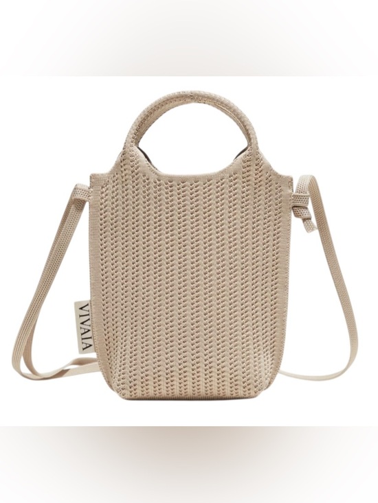 Vivaia Handbags - NWT - VIVAIA Mini Zahara Knit Crossbody Handbag in Almond